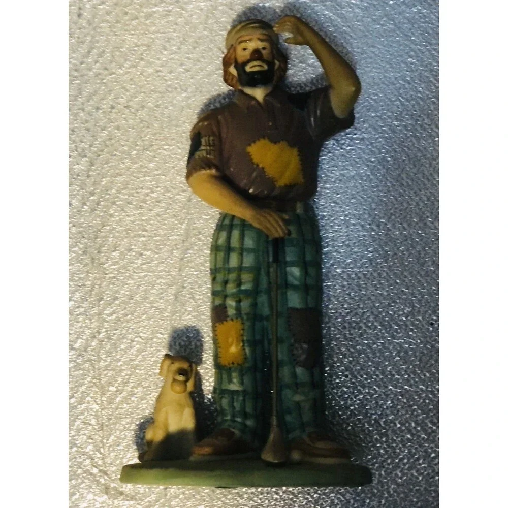 Emmett Kelly Jr 9614 Golfer  Flambro Clown Porcelain Figurine  1995 Vintage